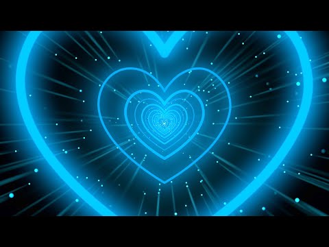Neon Heart Tunnel💙light Blue Heart Background│LED Lights Heart Wallpaper Love Heart Tunnel Loop
