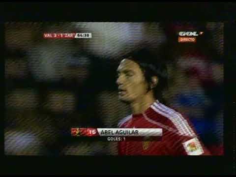 Valencia 3 Real Zaragoza 1 08/11/09 Gol de Abel Aguilar tiempo real