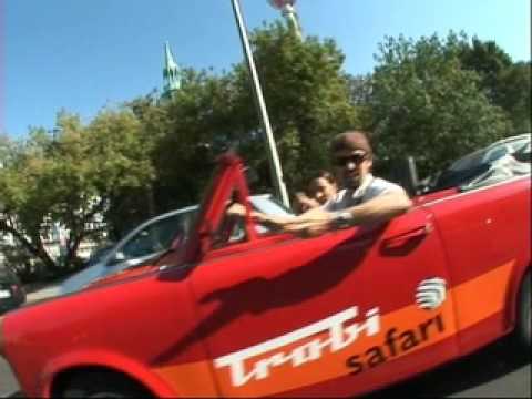 Shane O drives a TRABI in BERLIN GERMANY (NYATG)