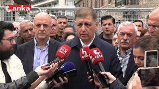 İzmir Büyükşehir Belediye Başkanı Cemil Tugay, Meslek Fabrikası önünde açıklama 