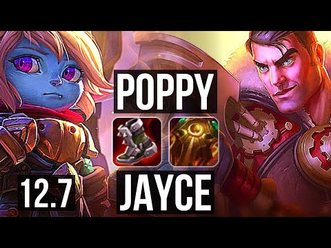 POPPY vs JAYCE (TOP) | 7/0/1, 1.5M mastery, 800+ games, Godlike | KR Grandmaster | 12.7