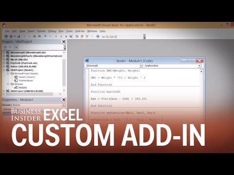 How to create an Excel add-in