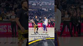 Damion Lee Receives Championship Ring from Stephen Curry | #shorts