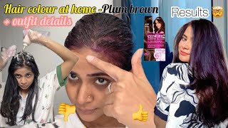 Colouring my hair - Plum brown In Malaysia 🇲🇾 colour hair at home + outfits details ✨ #haircolor