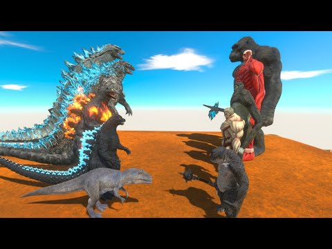 Team Godzilla Evolution vs Team Attack On Titan King Kong