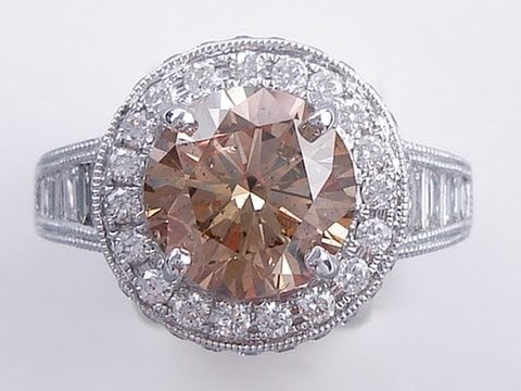 4.81 ctw Round Cut Natural Chocolate SI1 Diamond Engagement Ring - BigDiamondsUSA