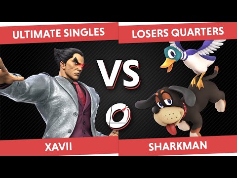 Overdrive 9 - Isle of Man SSBU - Losers Quarters - Xavii (Kazuya) vs SharkMan (Duck Hunt, K. Rool)