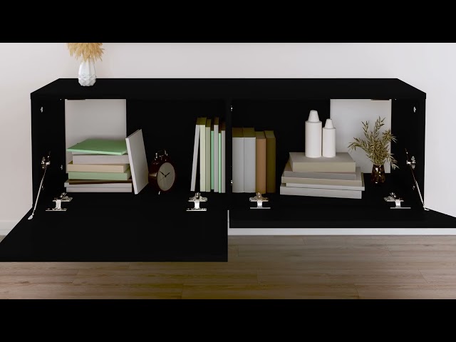 Video Teaser für 801482 vidaXL TV Cabinet Black 100x30x30 cm Engineered Wood