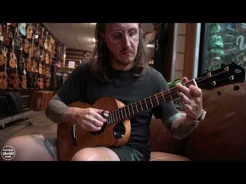 Flight Lily EQ-A Princess Series Solid Cedar Top Mahogany Neck Steel 4-String Acoustic Baritone Ukulele w/Padded Gig Bag & Pickup image 13