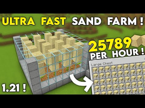 ULTRA FAST SAND FARM 1.21 Minecraft Bedrock Tutorial (MCPE/Xbox/PS/PC/Switch)
