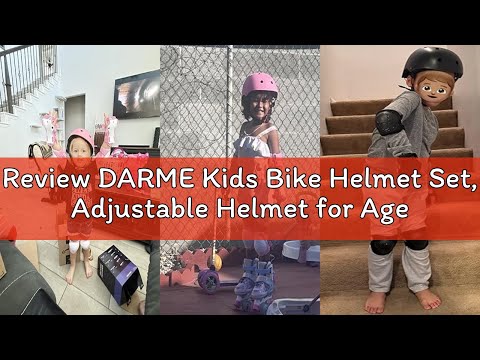 Kids Bike Helmet Set, Adjustable Helmet for Ages 3-10 Year Boys Girls, Pad Set with Knee and Elbow Pads for Bike, Roller, Skating, Scooter, Longboard and More Sports video review thumbnail