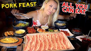 MASSIVE PORK MEAT FEAST at Honey Pig in Las Vegas!! AYCE KOREAN BBQ #RainaisCrazy