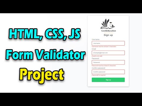 Html Css Form Validator Tutorial Projects For Beginners
