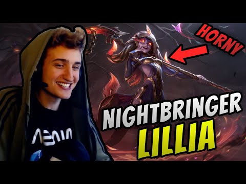 LILLIA PLAYER TRIES NEW LILLIA SKIN!!! (Nightbringer Lillia) 😈