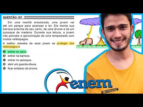 ENEM 2018 PPL - Em uma manhã ensolarada, uma jovem vai até um parque para acampar e ler. Ela monta s