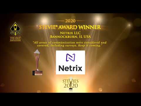 Netrix LLC is a Stevie® Award Winner in the 2020 Stevie® Awards for Great Employers