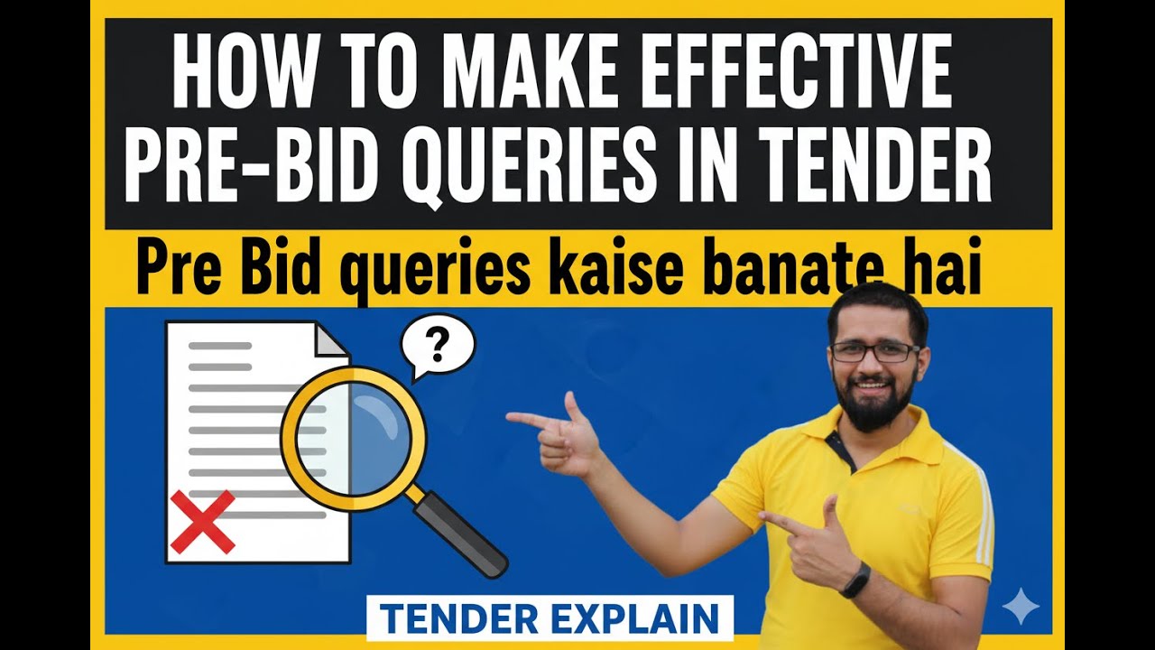 How to Make effective Pre Bid Queries in tender | Pre Bid queries kaise banate hai | Tender explain