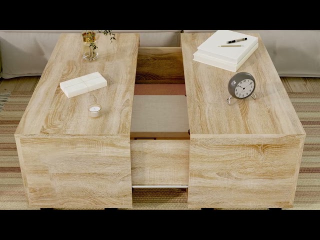 Vidéo teaser pour 806870 vidaXL Coffee Table Sonoma Oak 75x75x38 cm Engineered Wood