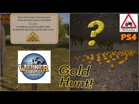 Welker Farms inc, GOLD HUNT! Farming Simulator 17 PS4, New Mod Map.