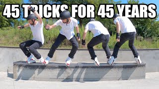 Birthday Challenge: 45 Tricks at 45 Years // Aggressive Inline Skating