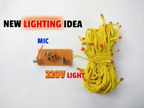 Musical Lighting..Simple Music Reactive 220V Light Circuit..Lighting Idea.. Video