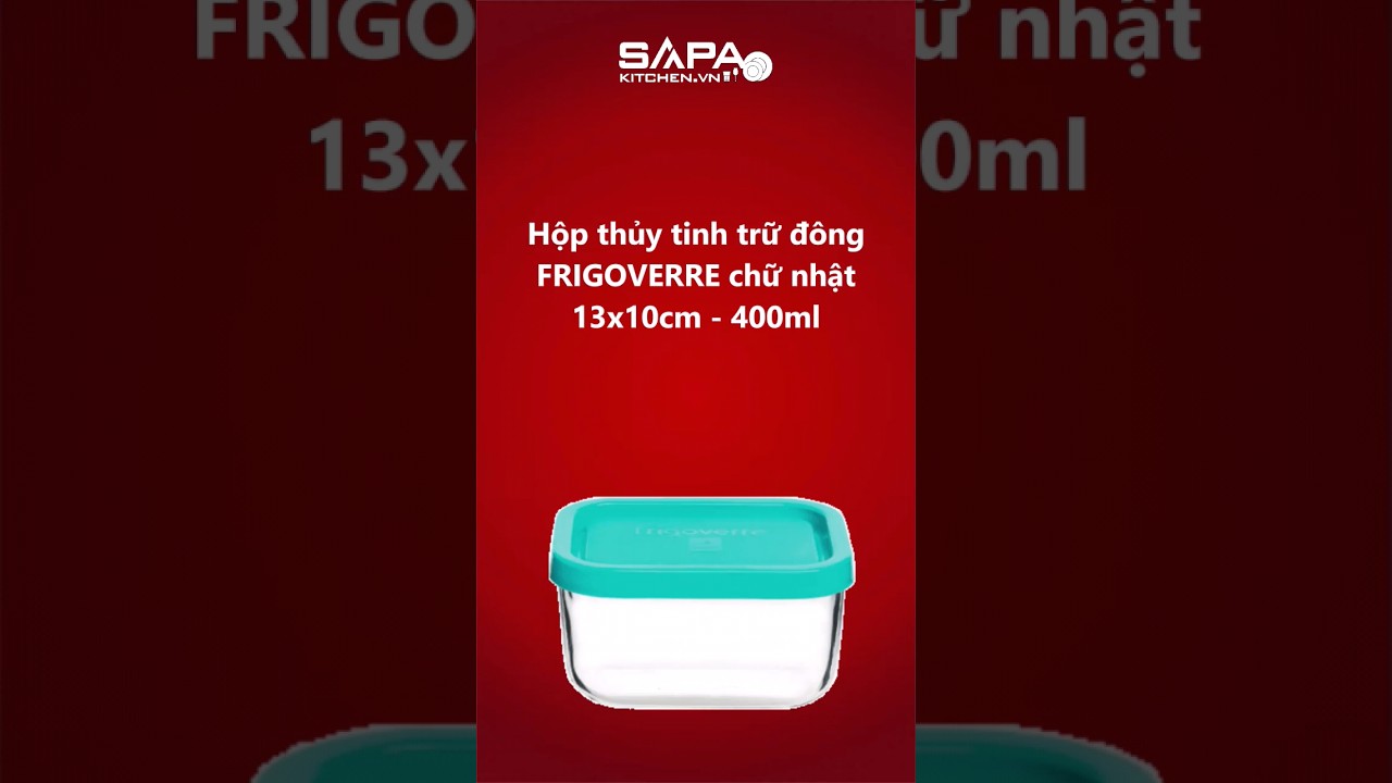 Hộp thủy tinh trữ đông Frigoverre chữ nhật 13x10 - 400ml