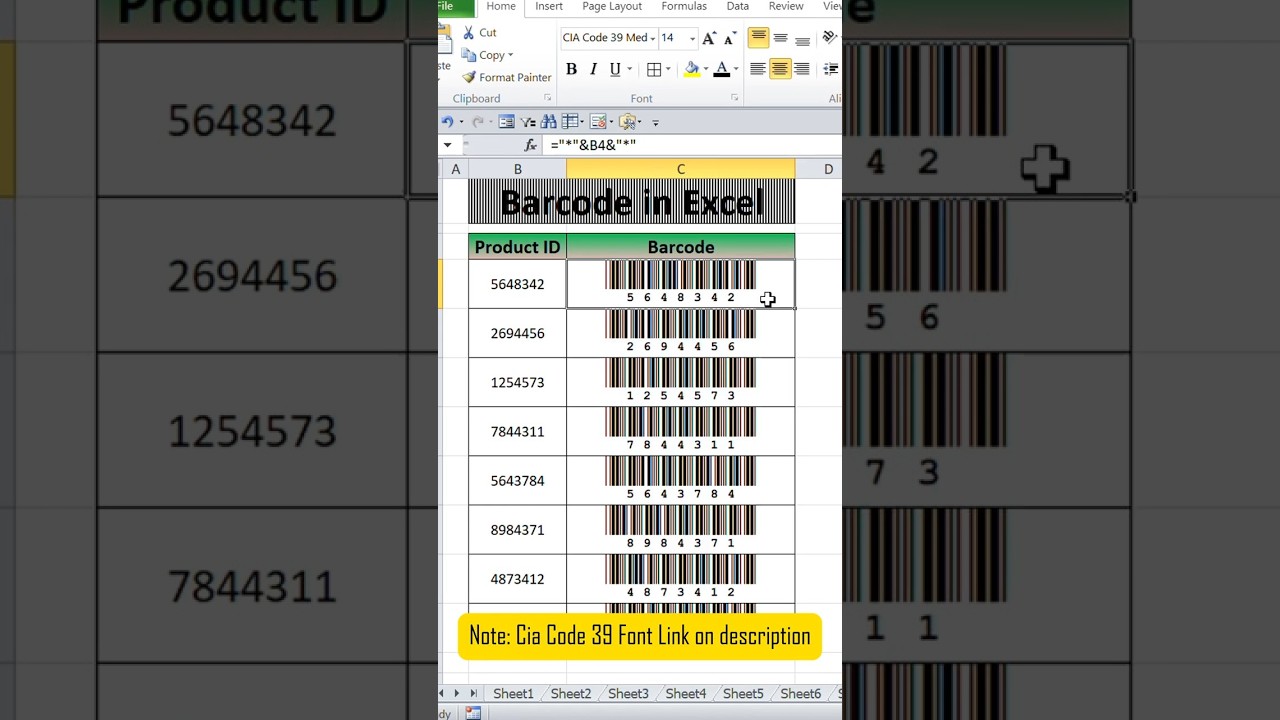 Create Barcode in Excel Easily (No Software Needed!) |#excel