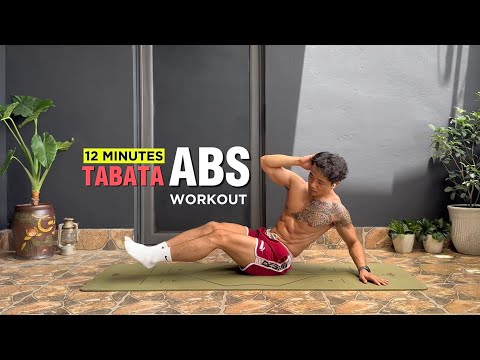 12 Min Intense TABATA ABS Workout – No Repeat, Total Ab Burn ( No Equipment)