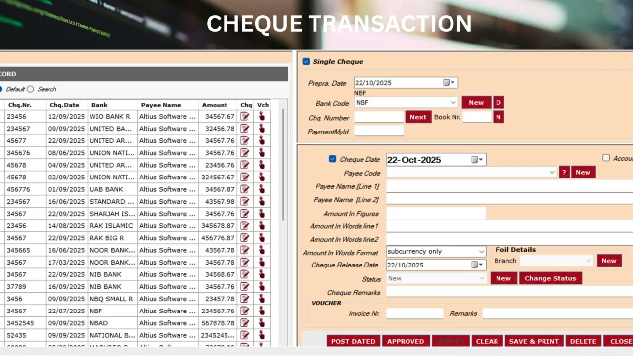 Chequewrite, the best and Professional cheque printing software (No:1 Cheque Printing Software).
