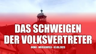 Für eine laute Stimme des Volkes: Demo gegen das Schweigen in Weißenfels am 01.05.2023.
