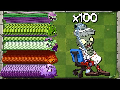PvZ 2 Every 100 Plant Max Level vs 999 ZCorp Chair Racer