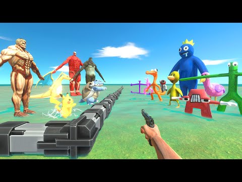 FPS Avatar Rescues Titans & Pokemons and Fights Rainbow Friends - Animal Revolt Battle Simulator