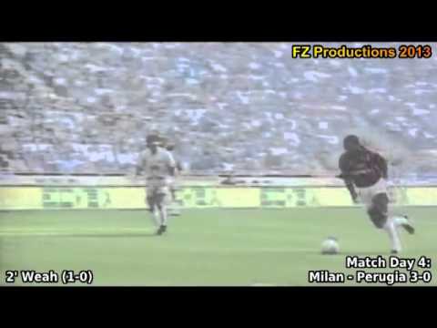 Serie A 1996-1997, day 4: Milan - Perugia 3-0 (Weah 1st goal)