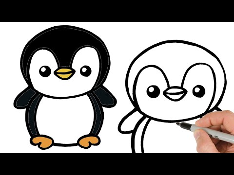 How to Draw a Penguin | Animals Drawings Easy Step-by-Step Tutorial!
