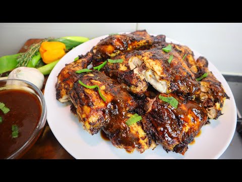 How To Make Jamaican Jerk Chicken In The Oven | Homemade Jerk Sauce | Jerk Marinate