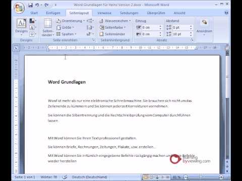 Microsoft Word Tutorial Deutsch Seitenränder und Seitenwechsel