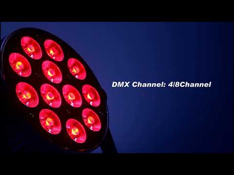 12 X 8W RGBW 4-in-1 Led Flat SlimPar Cans