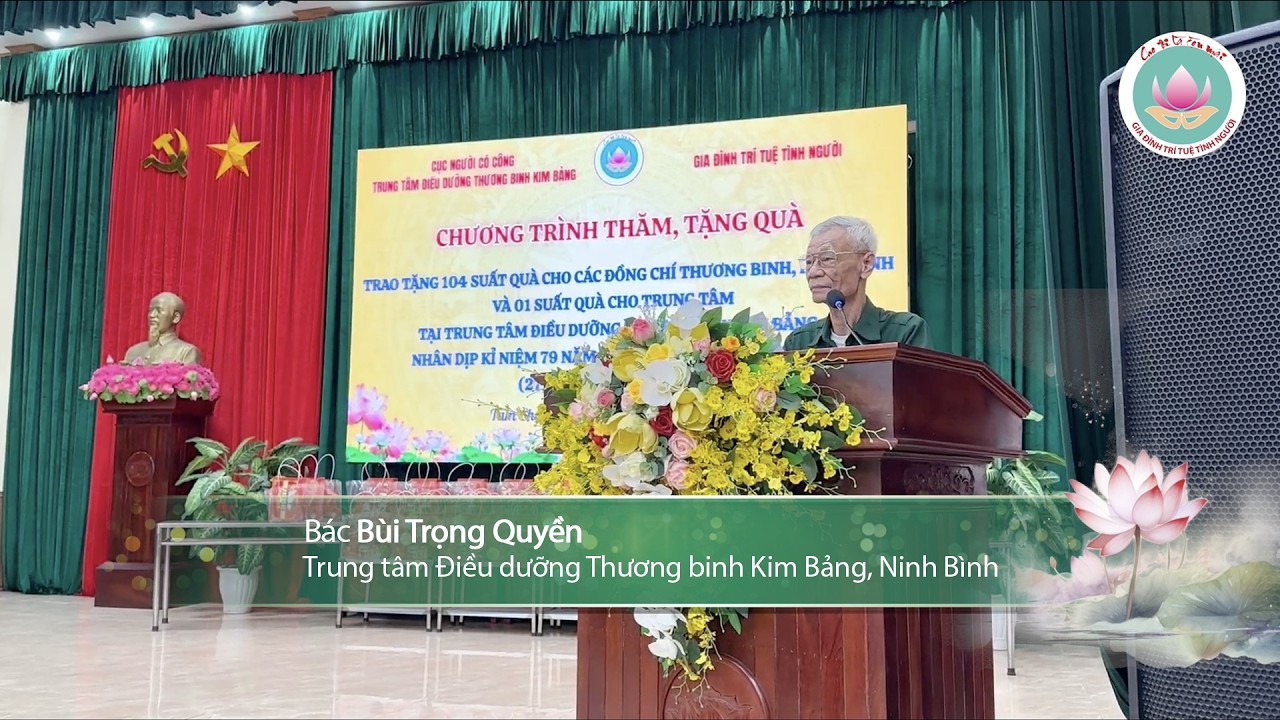 Bác Bùi Trọng Quyền gửi lời cảm ơn đoàn Gia đình Trí tuệ Tình Người