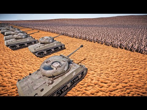 20 AUTO SHERMAN TANKS VS 3,000,000 ZOMBIES - Ultimate Epic Battle Simulator 2 | UEBS 2
