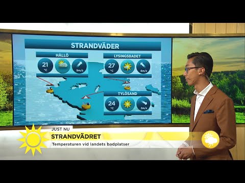 Dagens badväder: ”Det kan bli upp mott 33 grader i luften” - Nyhetsmorgon (TV4)