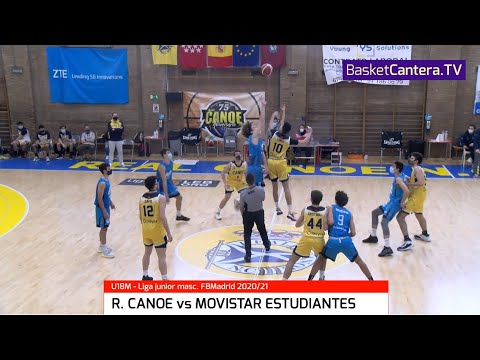 U18M - R. CANOE vs MOVISTAR ESTUDIANTES.- Liga Junior masc. FBMadrid (14/2/21) #BasketCantera.TV