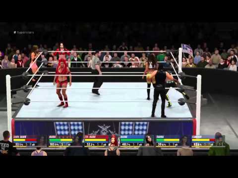 WWE 2k16 Eva Marie, Maria, and Dawn Marie vs Naomi, Tamina, and Cameron