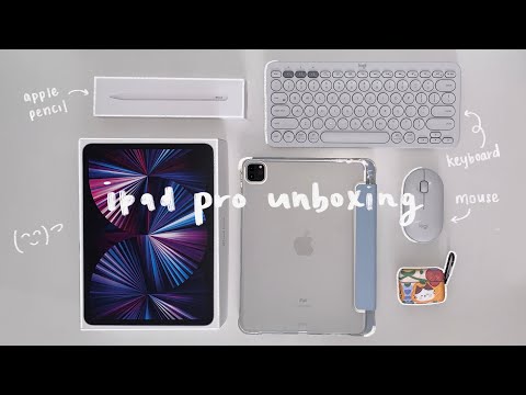M1 iPad Pro 11" Silver unboxing + accessories 🌷