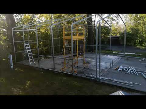 Building a VersaTube 30x30 metal building as work shop - part 1 - assembling the frame