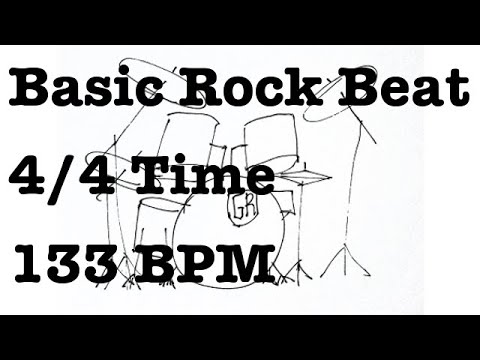 Basic Rock Drum Beat - 133 BPM - 4/4 Time - Metronome Loop 133BPM - Rock Beat - Drum Backing Track