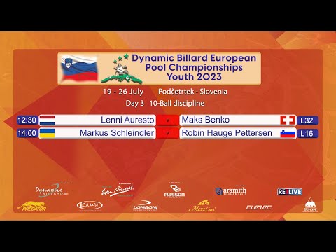 Table 4 Dynamic Billard European Pool Championships Youth 2023 10 Ball Day 3 Session 2
