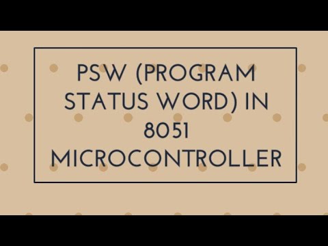 PSW format in 8051 Microcontroller Video