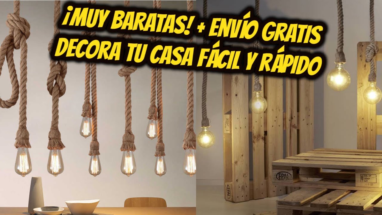 DECORA TU HOGAR CON ESTAS LAMPARAS DE CUERDA DE TECHO *MUY BARATAS*