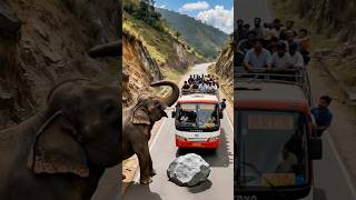Brave Elephant Stop Bus, because Danger Ahead! #humanity #elephant #animals #petsupplies