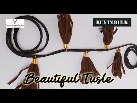 Plain new delhi tassels leather hanging strip design, size: ...